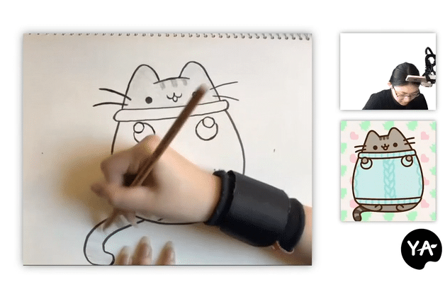 Pusheen In Sweater Color Pencil Sketch by Young Art in Palo Alto, CA