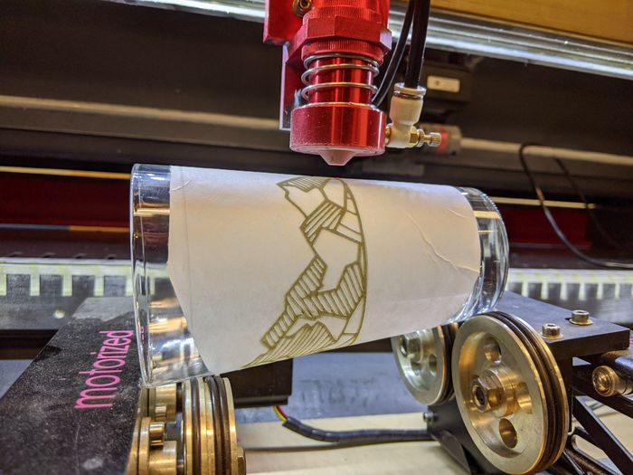 BOSS Lasers: Rotary Attachment by Maker Nexus in Sunnyvale, CA