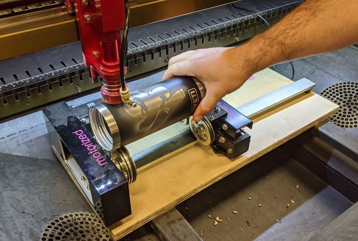 BOSS Lasers: Rotary Attachment by Maker Nexus in Sunnyvale, CA