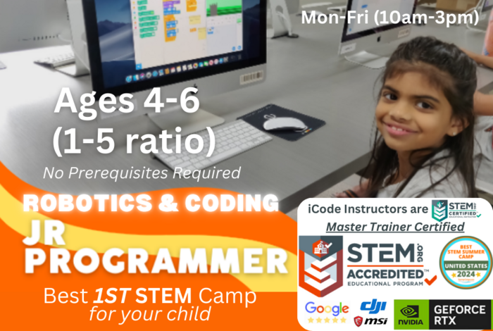 Junior Robotics and Coding (In-Person 5-Day) by iCode in Cupertino, CA
