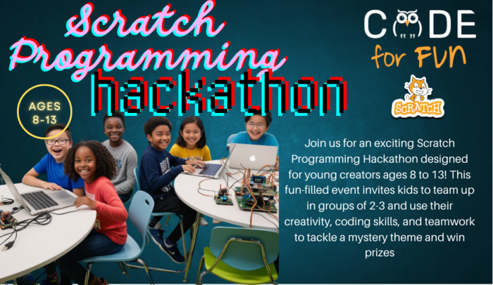 Scratch Programming Hackathon by Code For Fun in Palo Alto, CA