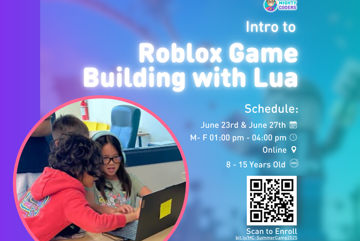 Intro to Build Roblox Game with Lua,SummerCamp by Mighty Coders