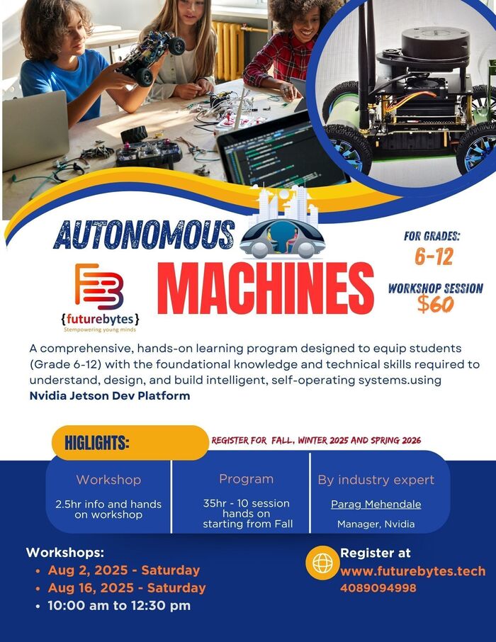 Autonomous Machines-Drive the Future- AI Workshop by Futurebytes LLC in Santa Clara, CA