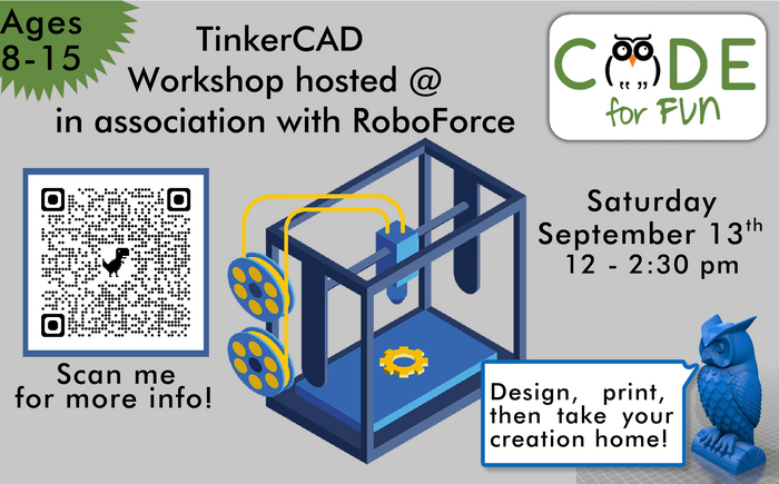 TinkerCAD Workshop by Code For Fun in Sunnyvale, CA