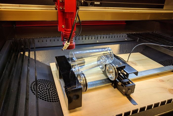 BOSS Lasers: Rotary Attachment by Maker Nexus in Sunnyvale, CA