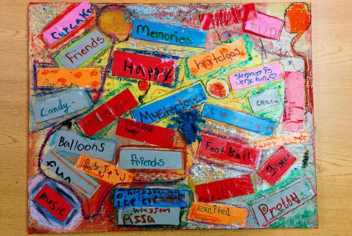 Mixed Media Fun! (collage, glitter, 3D, and more) by drawchange